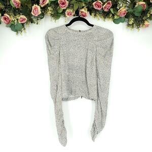 AFRM Animal Print Long Sleeve Cropped Top